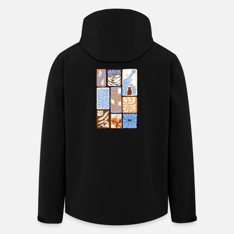 Abstrakte botanische Muster - Recycelte Männer Softshell-Jacke von Stanley/Stella - Schwarz