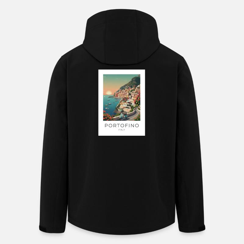 Idylle côtier de Portofino - Veste softshell homme en polyester recyclé Stanley/Stella - noir
