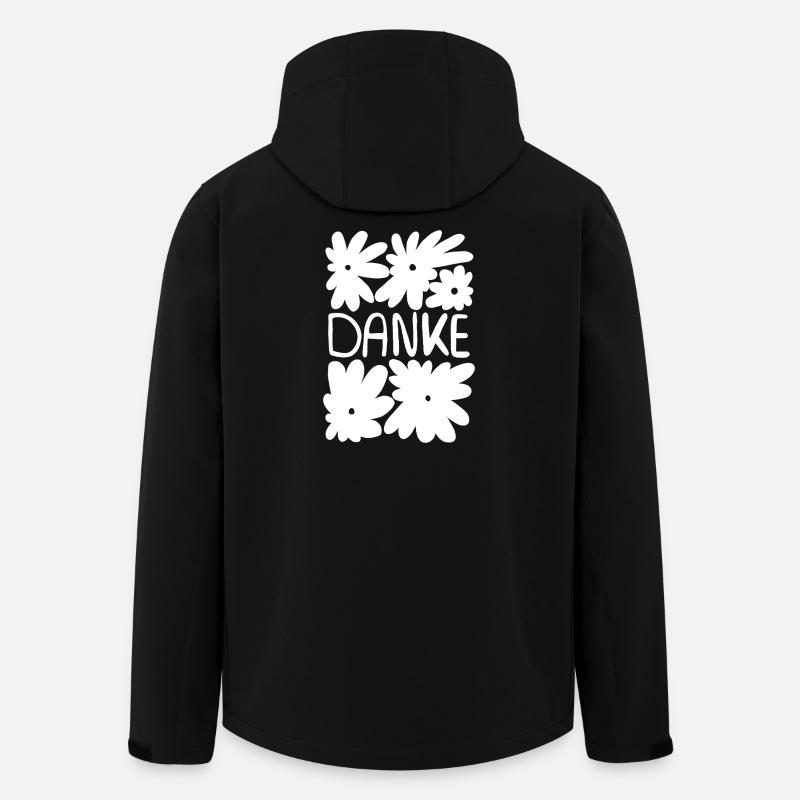 Danke - weiße Blumen - Recycelte Männer Softshell-Jacke von Stanley/Stella - Schwarz