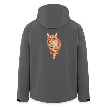 Chat Orange aux Yeux Bleus - Veste softshell homme en polyester recyclé Stanley/Stella - noir - Dos - AI Model Male 185 light (185cm)