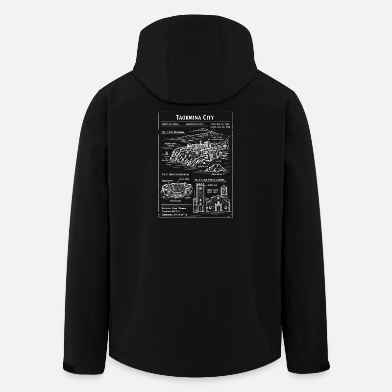 Taormina Skyline Line Art - Men’s Recycled Softshell Jacket by Stanley/Stella - black