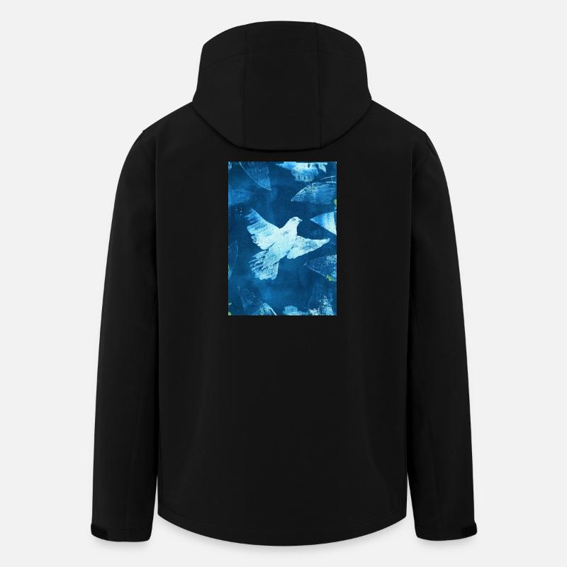 Blau Taube Friedensvisual - Recycelte Männer Softshell-Jacke von Stanley/Stella - Schwarz