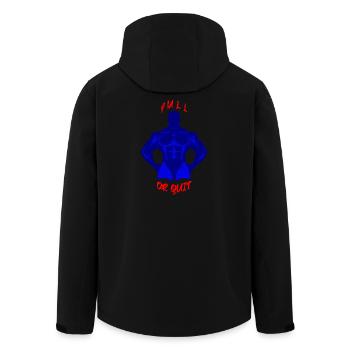 Pull Or Quit - Hardcore Bodybuilding Motivation  - Men’s Recycled Softshell Jacket by Stanley/Stella - black - Back - AI Model Male 185 light (185cm)