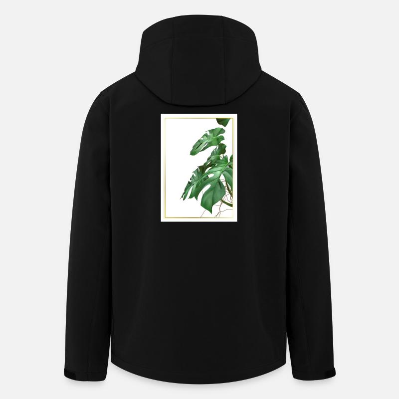 Monstera Blätter im Goldrahmen - Recycelte Männer Softshell-Jacke von Stanley/Stella - Schwarz