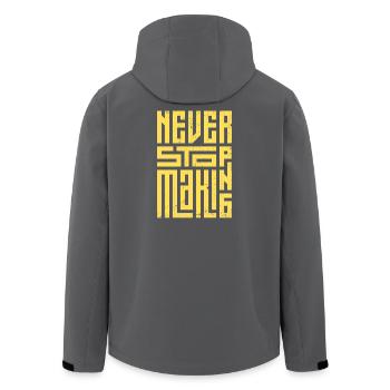 Ne jamais arrêter de faire - Veste softshell homme en polyester recyclé Stanley/Stella - noir - Dos - AI Model Male 185 light (185cm)