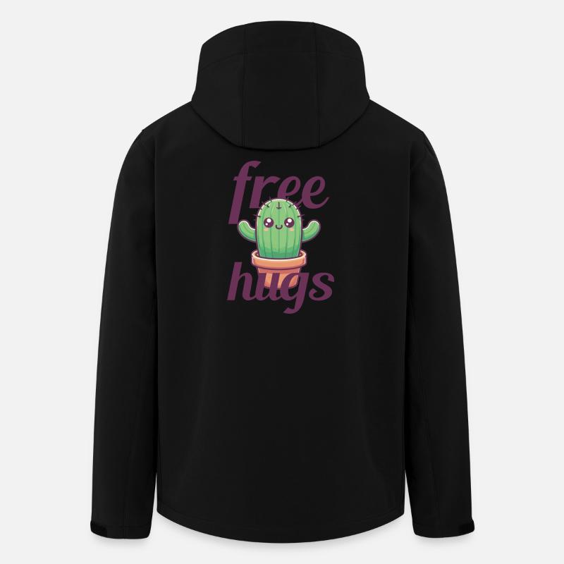 Cactus câlins gratuits - Veste softshell homme en polyester recyclé Stanley/Stella - noir