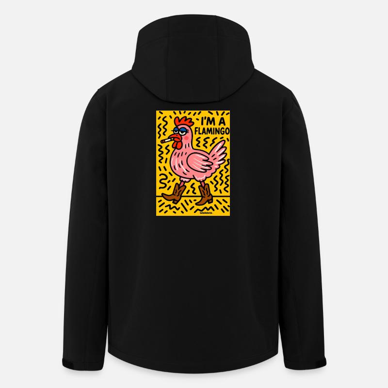 Rebel flamingo with cigar - Men’s Recycled Softshell Jacket by Stanley/Stella - black