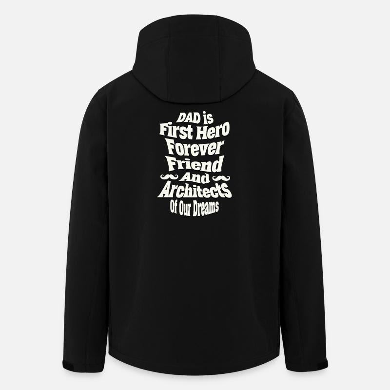 Papa: Erster Held für immer Freund - Recycelte Männer Softshell-Jacke von Stanley/Stella - Schwarz