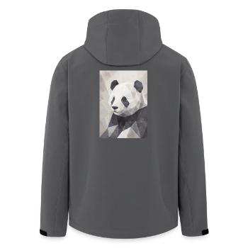 Geometric Panda Polygon Art - Men’s Recycled Softshell Jacket by Stanley/Stella - black - Back - AI Model Male 185 light (185cm)