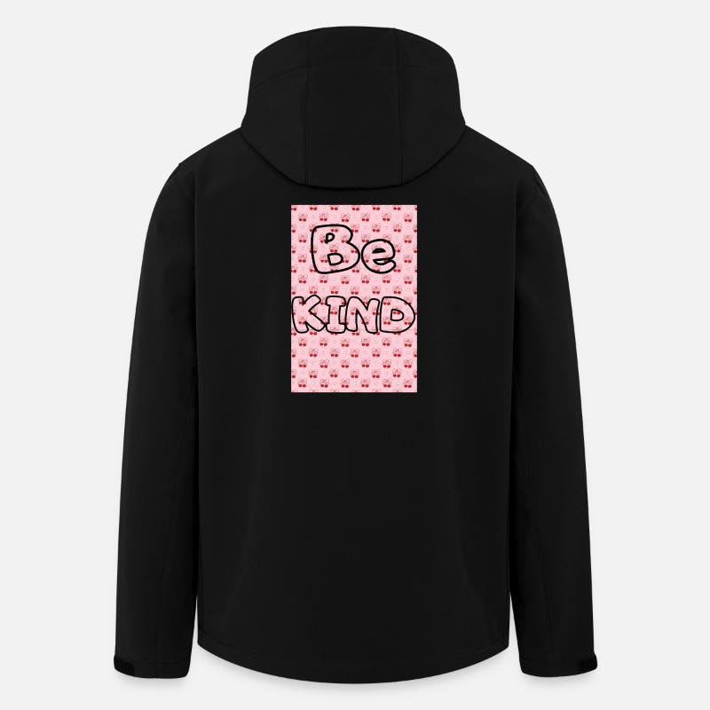 Be kind mit Kirschmuster - Recycelte Männer Softshell-Jacke von Stanley/Stella - Schwarz