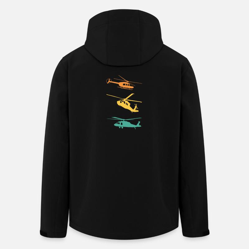 Hubschrauber Retro Pilot - Recycelte Männer Softshell-Jacke von Stanley/Stella - Schwarz