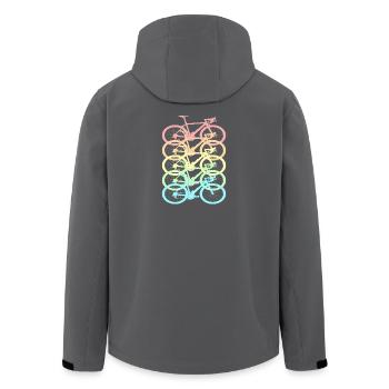 Fahrrad Retro Pastell Regenbogen - Recycelte Männer Softshell-Jacke von Stanley/Stella - Schwarz - Hinten - AI Model Male 185 light (185cm)