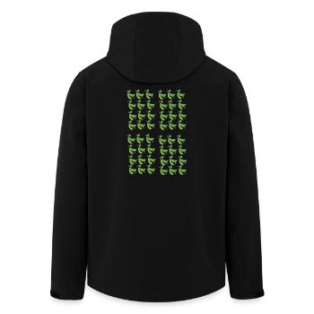Green pea pod pattern - Men’s Recycled Softshell Jacket by Stanley/Stella - black - Back - AI Model Male 185 light (185cm)