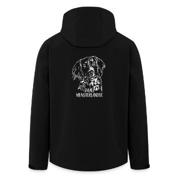 Loved by a Small Munsterlander Münsterländer Hund - Recycelte Männer Softshell-Jacke von Stanley/Stella - Schwarz - Hinten - AI Model Male 185 light (185cm)