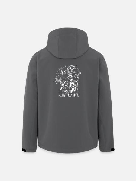 Älskad av en liten Münsterlander Münsterländer Hund - Softshelljacka herr i återvunnen polyester Stanley/Stella - svart