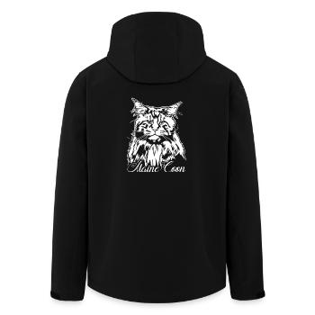 Maine Coon Cat Cats Pedigree Cat Wilsigns - Men’s Recycled Softshell Jacket by Stanley/Stella - black - Back - AI Model Male 185 light (185cm)