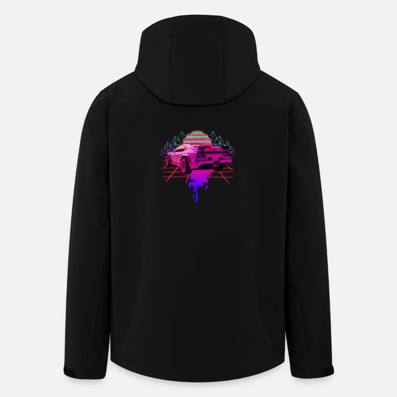 Retro Wave Racing Supercar - Veste softshell homme en polyester recyclé Stanley/Stella - noir