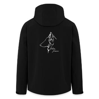 Belgian Tervuren Profile Dog Dog Wilsigns - Men’s Recycled Softshell Jacket by Stanley/Stella - black - Back - AI Model Male 185 light (185cm)