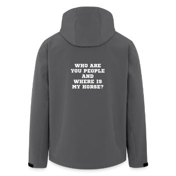 Wer sind Sie Leute und wo ist mein Pferd - Recycelte Männer Softshell-Jacke von Stanley/Stella - Schwarz - Hinten - AI Model Male 185 light (185cm)