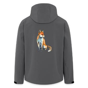 Fuchs - Recycelte Männer Softshell-Jacke von Stanley/Stella - Schwarz - Hinten - AI Model Male 185 light (185cm)