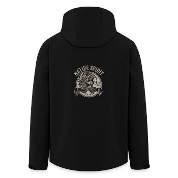 Native Spirit Indianer Rothaut 1847 Stamm Amerika - Recycelte Männer Softshell-Jacke von Stanley/Stella - Schwarz - Hinten - AI Model Male 185 light (185cm)