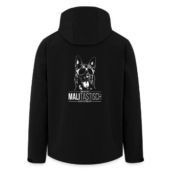MALITASTISCH Malinois Hundespruch Hunde Wilsigns - Recycelte Männer Softshell-Jacke von Stanley/Stella - Schwarz - Hinten - AI Model Male 185 light (185cm)
