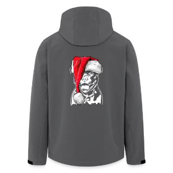 Santa Staffordshire Bullterrier Weihnacht Wilsigns - Recycelte Männer Softshell-Jacke von Stanley/Stella - Schwarz - Hinten - AI Model Male 185 light (185cm)