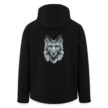 Dog - Men’s Recycled Softshell Jacket by Stanley/Stella - black - Back - AI Model Male 185 light (185cm)