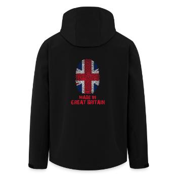 Großbritannien Flagge - Made in Great Britain Gesc - Recycelte Männer Softshell-Jacke von Stanley/Stella - Schwarz - Hinten - AI Model Male 185 light (185cm)