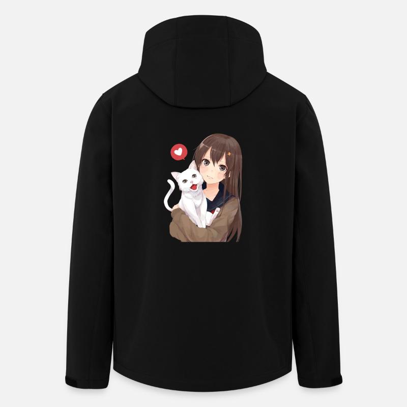 Mädchen mit Katze - Recycelte Männer Softshell-Jacke von Stanley/Stella - Schwarz