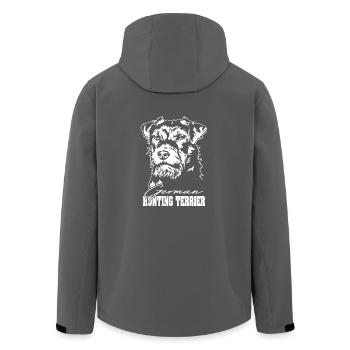 Chiens de chasse Terrier allemand Portrait Wilsigns - Veste softshell homme en polyester recyclé Stanley/Stella - noir - Dos - AI Model Male 185 light (185cm)