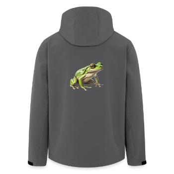 laubfrosch - Lebendiges Tier-Design - Recycelte Männer Softshell-Jacke von Stanley/Stella - Schwarz - Hinten - AI Model Male 185 light (185cm)
