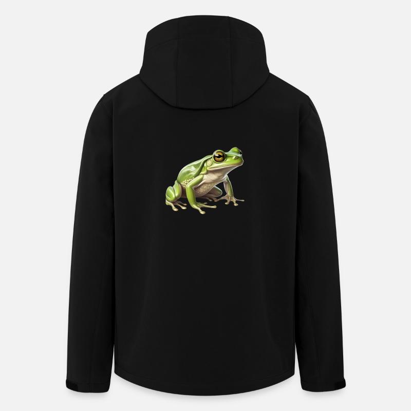 laubfrosch - Lebendiges Tier-Design - Recycelte Männer Softshell-Jacke von Stanley/Stella - Schwarz