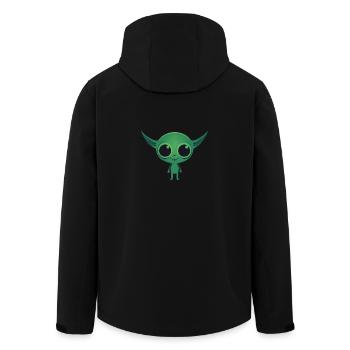 Cute green alien - Men’s Recycled Softshell Jacket by Stanley/Stella - black - Back - AI Model Male 185 light (185cm)
