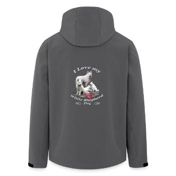 white shepherd dog - Recycelte Männer Softshell-Jacke von Stanley/Stella - Schwarz - Hinten - AI Model Male 185 light (185cm)