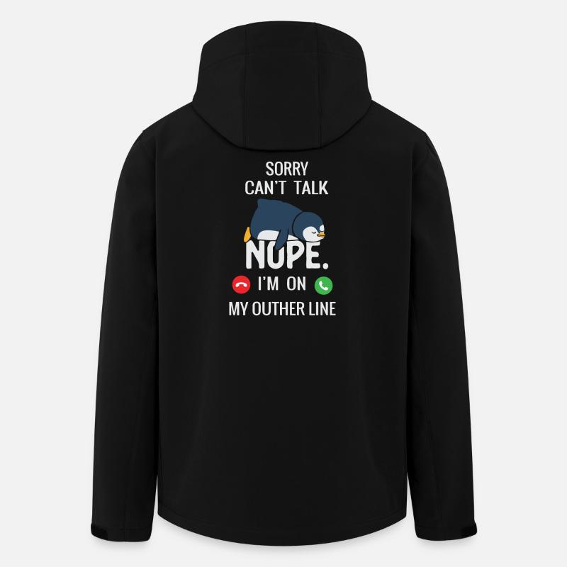 Niedlicher Pinguin Sleepy Callout Design - Recycelte Männer Softshell-Jacke von Stanley/Stella - Schwarz