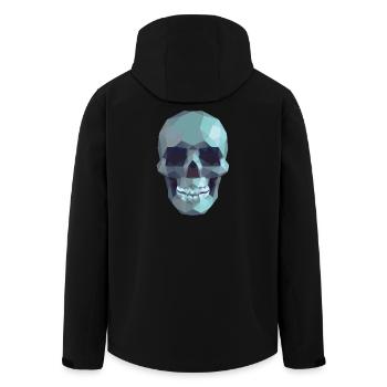 Low Poly Blue Skull – Geometrisch-Gotik-Stil - Recycelte Männer Softshell-Jacke von Stanley/Stella - Schwarz - Hinten - AI Model Male 185 light (185cm)