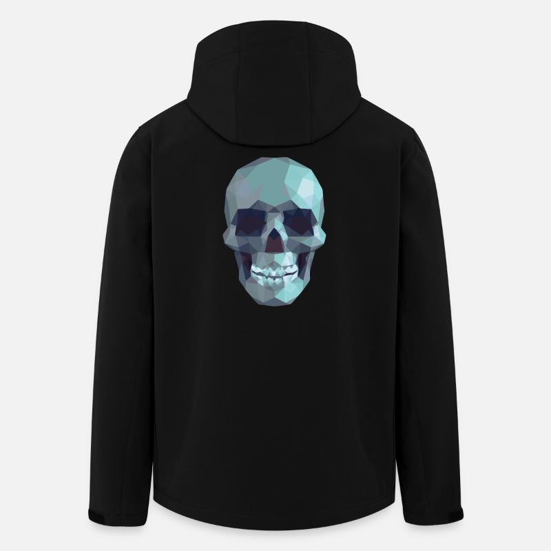 Low Poly Blue Skull – Geometrisch-Gotik-Stil - Recycelte Männer Softshell-Jacke von Stanley/Stella - Schwarz