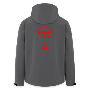 Champignon pollinique nucléaire (rouge) - Veste softshell homme en polyester recyclé Stanley/Stella - noir - Dos - AI Model Male 185 light (185cm)