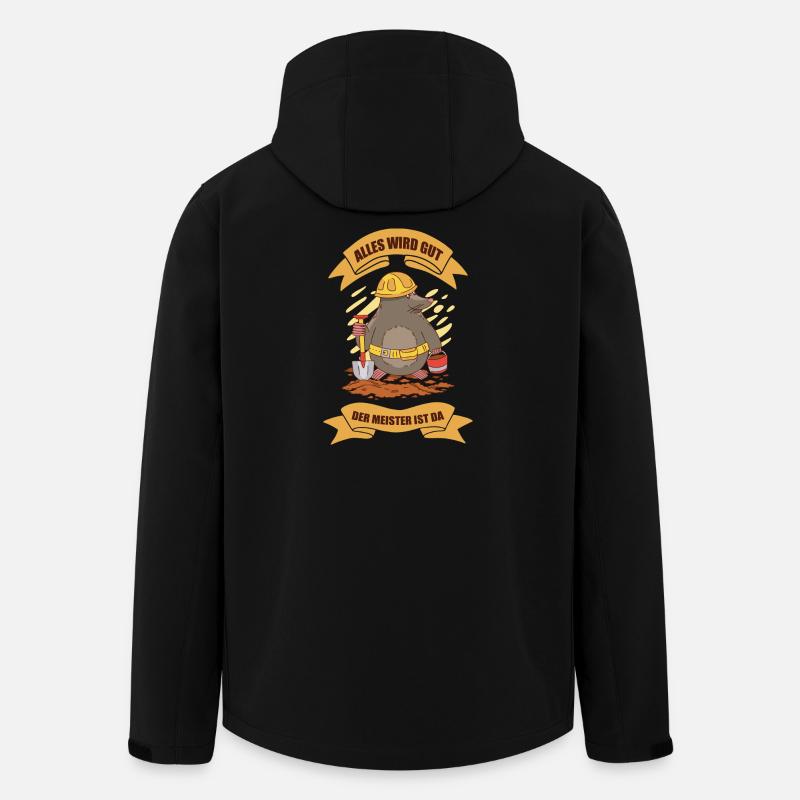 Lustiges Maulwurf Design - Recycelte Männer Softshell-Jacke von Stanley/Stella - Schwarz