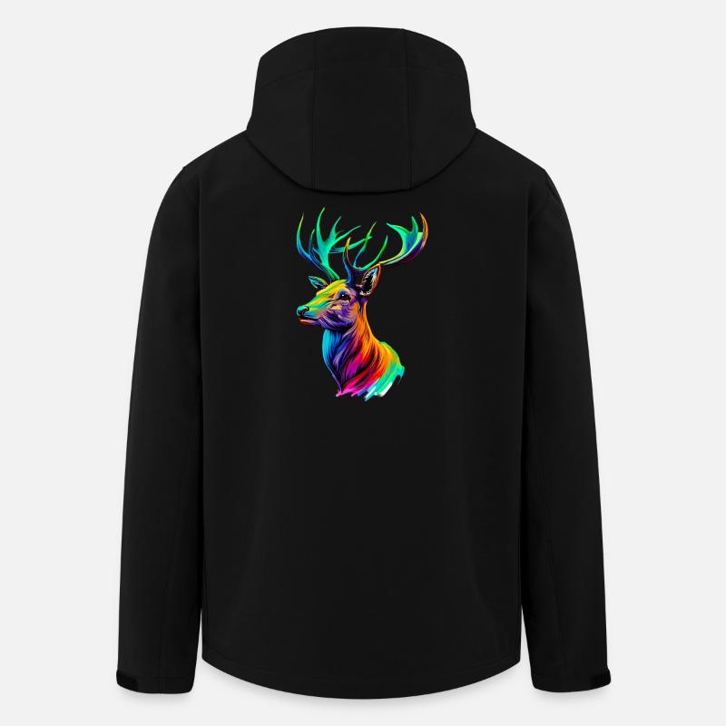 Hirsch - Recycelte Männer Softshell-Jacke von Stanley/Stella - Schwarz