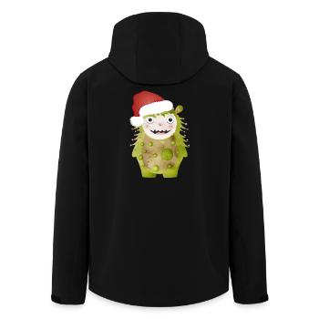 Cheerful green monster celebrating Christmas - Men’s Recycled Softshell Jacket by Stanley/Stella - black - Back - AI Model Male 185 light (185cm)