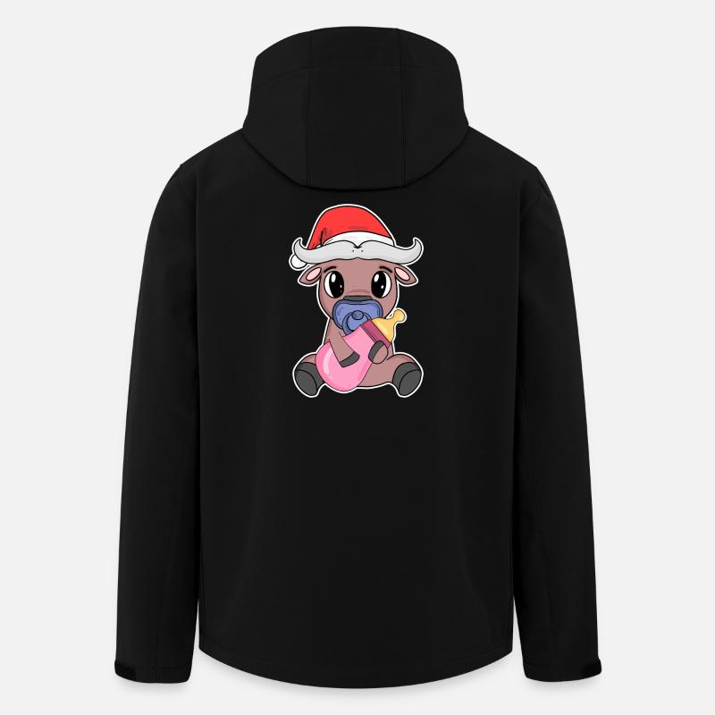 Bœuf bébé Noël - Veste softshell homme en polyester recyclé Stanley/Stella - noir