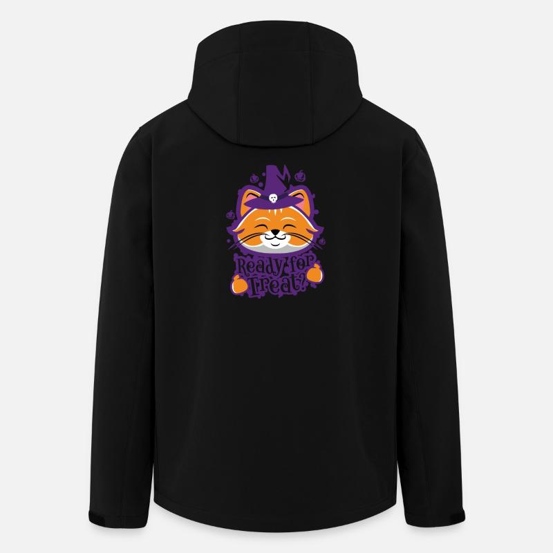 Mignon Drôle Halloween Kitty - Veste softshell homme en polyester recyclé Stanley/Stella - noir