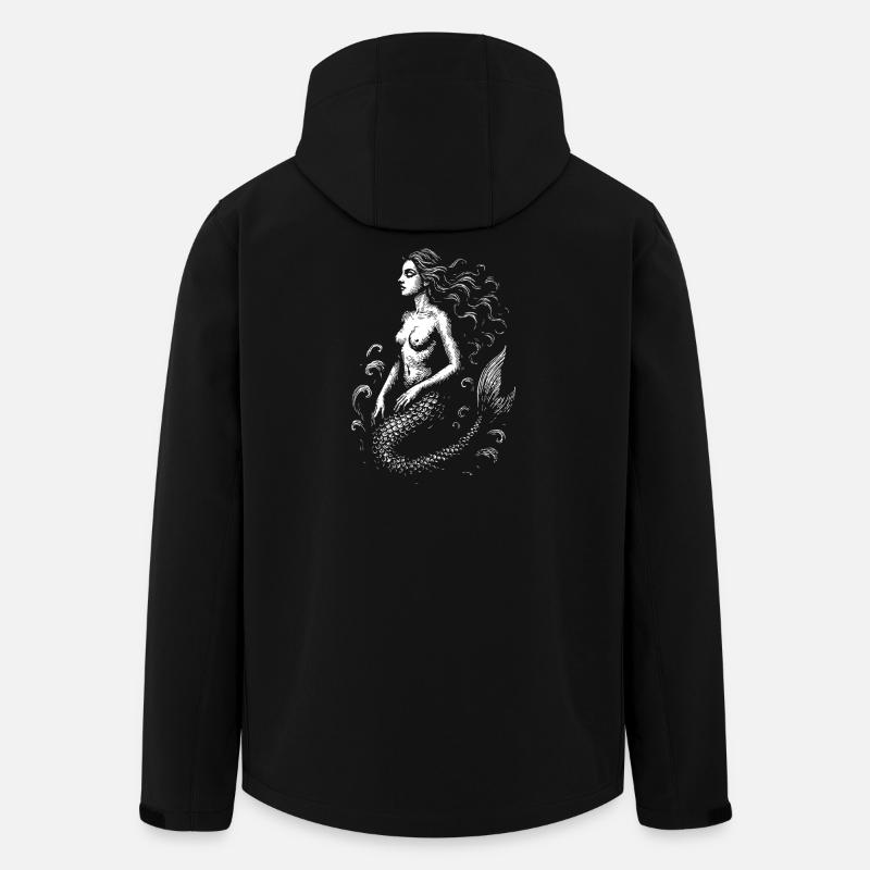Mystic Mermaid Silhouette Design - Men’s Recycled Softshell Jacket by Stanley/Stella - black
