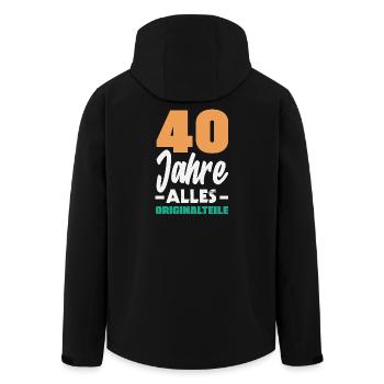 Funny 40th Birthday Gift Birthday Shirt - Men’s Recycled Softshell Jacket by Stanley/Stella - black - Back - AI Model Male 185 light (185cm)