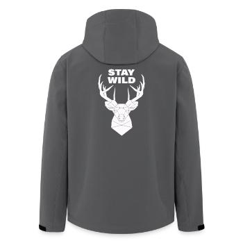 STAY WILD - Recycelte Männer Softshell-Jacke von Stanley/Stella - Schwarz - Hinten - AI Model Male 185 light (185cm)