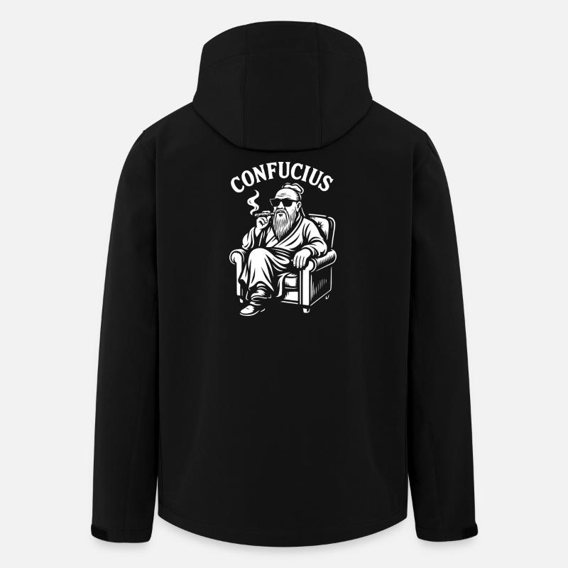 Confucius Lounge Beard Cigar - Men’s Recycled Softshell Jacket by Stanley/Stella - black