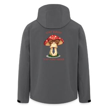 Stay Classy – Nostalgic Mushroom Design - Recycelte Männer Softshell-Jacke von Stanley/Stella - Schwarz - Hinten - AI Model Male 185 light (185cm)