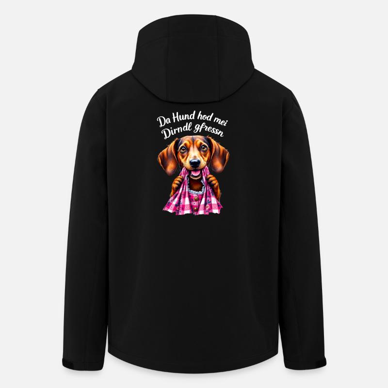 Dirndl Ersatz Trachten Tracht lustig Hund Dackel - Recycelte Männer Softshell-Jacke von Stanley/Stella - Schwarz